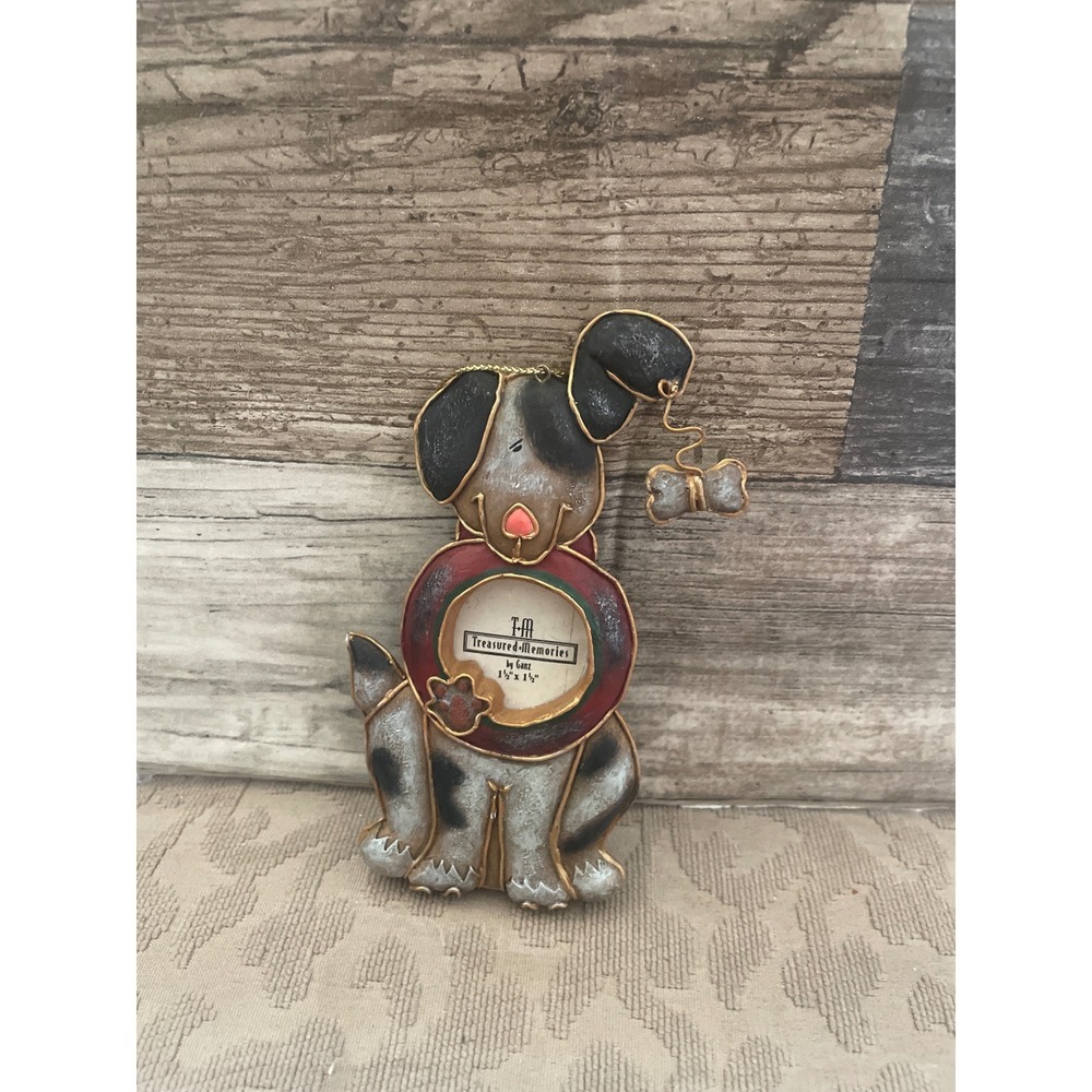 Ganz Treasured Memories Dog Picture Frame Ornament Metal Puppy Pet Keepsake 5in